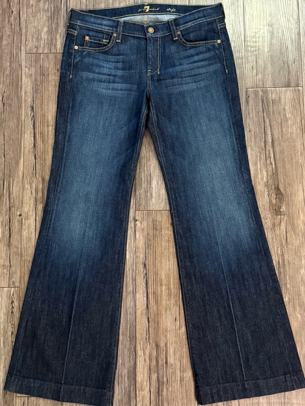 7 For All Mankind Dark Blue Flare Jeans